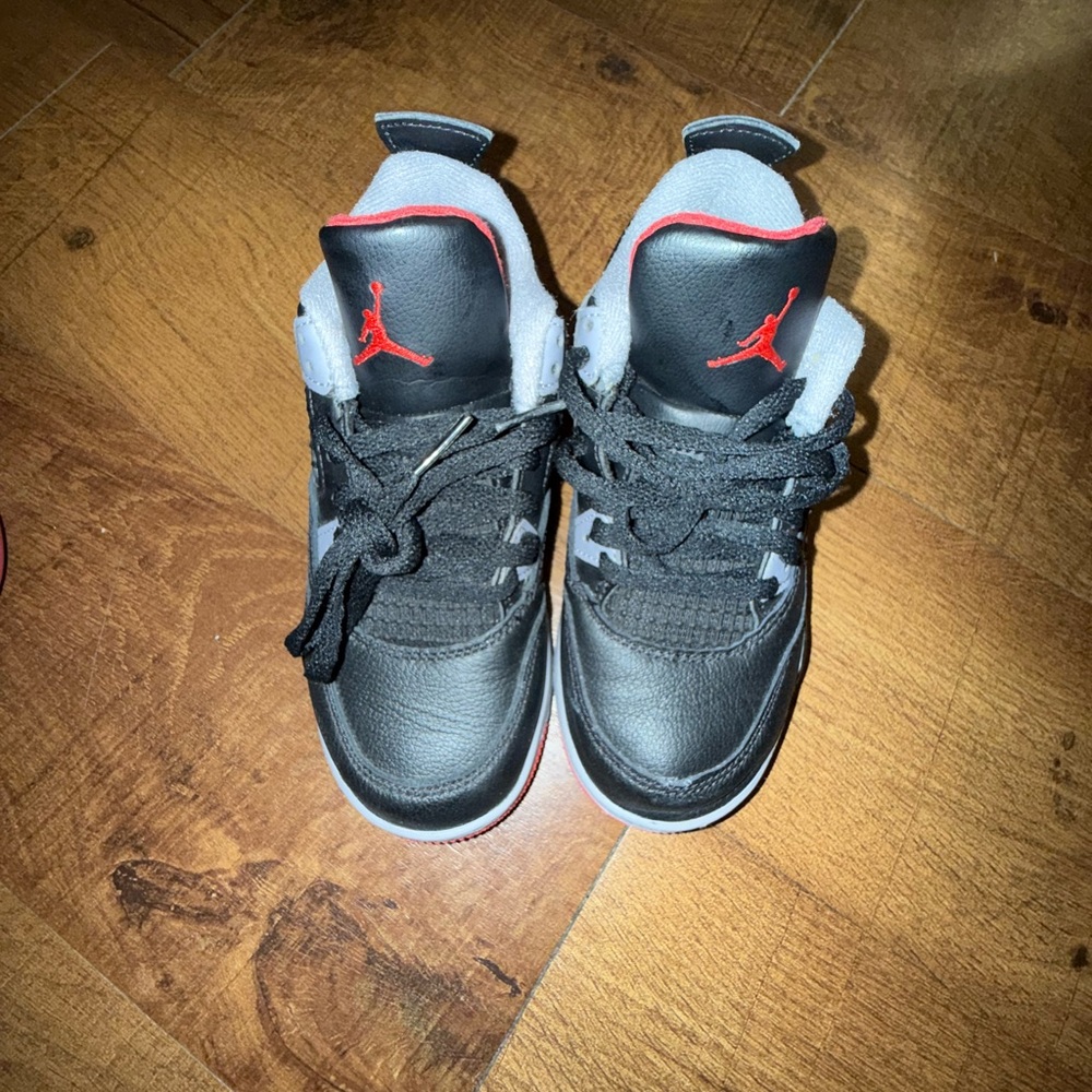 Jordan Kids Black and Red High-Top Sneakers